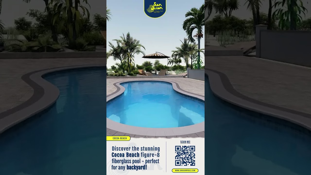 Discover the Stunning Cocoa Beach Figure-8 Fiberglass Pool - Perfect for Any Backyard!