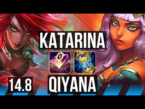 KATARINA vs QIYANA (MID) | 90% winrate, 26/1/5, 9 solo kills, Legendary | BR Master | 14.8