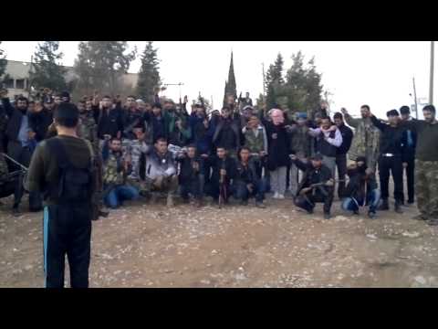 تأدية القسم الثوري من قبل عناصر لواء القسام في مدينة تل أبيض في الرقة