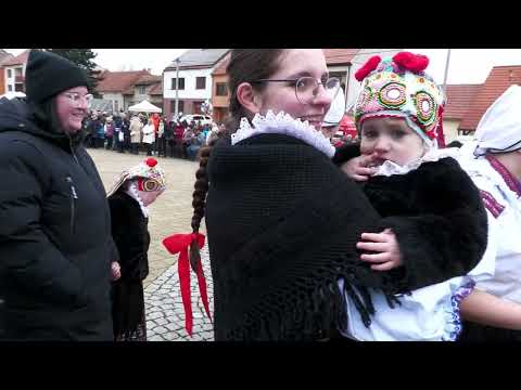 Fašank Strání 2025, festival masopust. tradic. FS JAVORINA - skupiny fašančárů ze Strání a CM Strýci