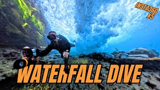 Insta360 X5 - Scuba Diving Under A Waterfall