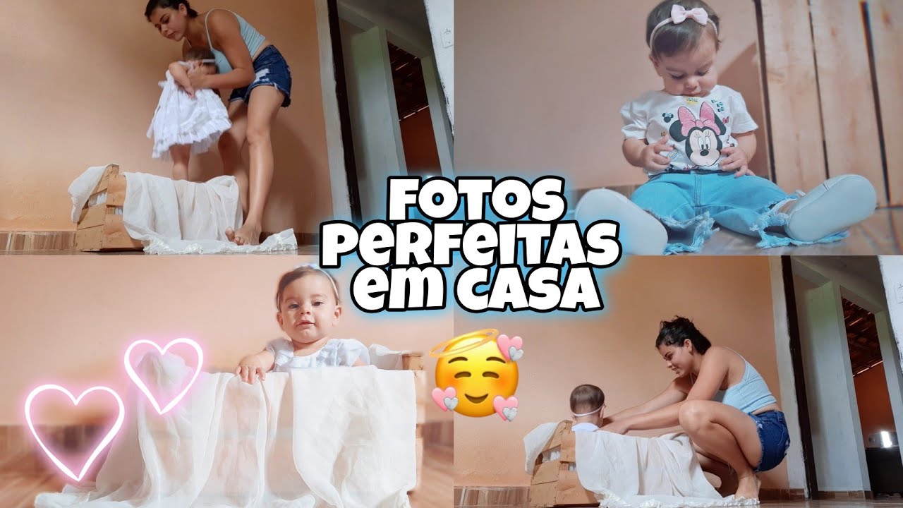 Fotos de 9 meses em casa. Ensaio Simples da Minha Bebê em Casa .