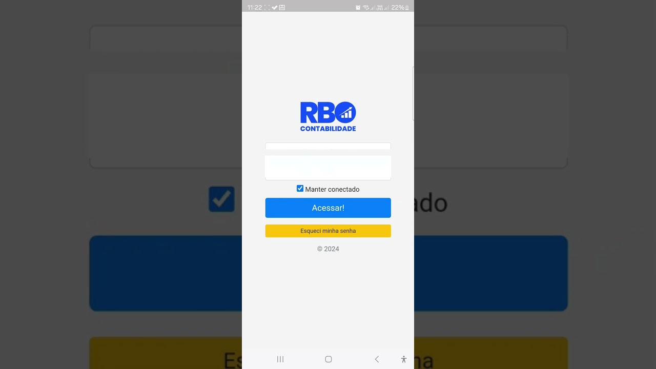 PRIMEIRO ACESSO - APP RBO CONTABILIDADE