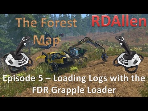 Farming Simulator 15 MP The Forest Map E5 - Loading Logs with the FDR Grappe