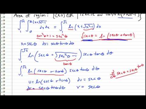 Calculus - ADVANCED Integration - ln(x+sqrt(x^2-1))  - (REQUEST)