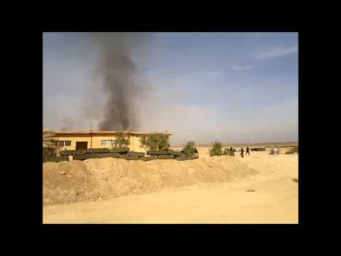 اللحظات الأولى من اقتحام مطار الحمدان العسكري من قبل كتائب الجيش الحر في البوكمال