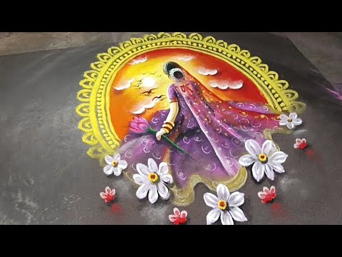 Diwali Rangoli Designs For Simple Women |  Very Easy | Step By Step Women Rangoli Designs 🙏🙏