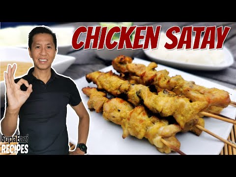 Chicken Satay Recipe With Peanut Sauce | Grilled Chicken Skewers