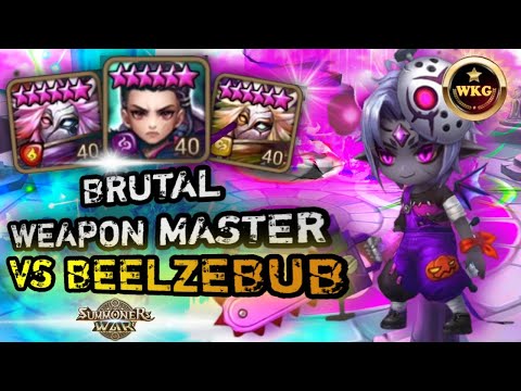 BRUTAL COMBO DUO WEAPON MASTER VS BEELZEBUB IN RTA SUMMONERS WAR