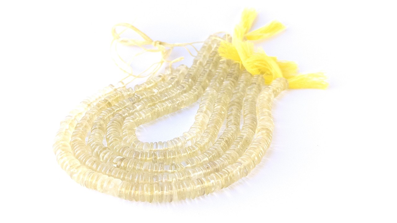 Lemon Quartz | Smooth  Wheels | 6mm or 6.5mm Bead Size | 20cm Strand Length video