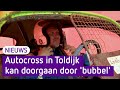 Coureurs rijden regenachtige NK Autocross Toldijk in coronabubbel