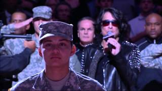 Paul Stanley of Kiss Sings National Anthem at Lakers vs Spurs