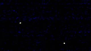 Two UFOs in linked formation flying over Camberley, Surrey, UK - 19 June 2010