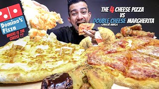 Domino's 4 Cheese Pizza vs My Fav Double Cheese Margherita Cheese Burst MUKBANG | Akshanshu Aswal