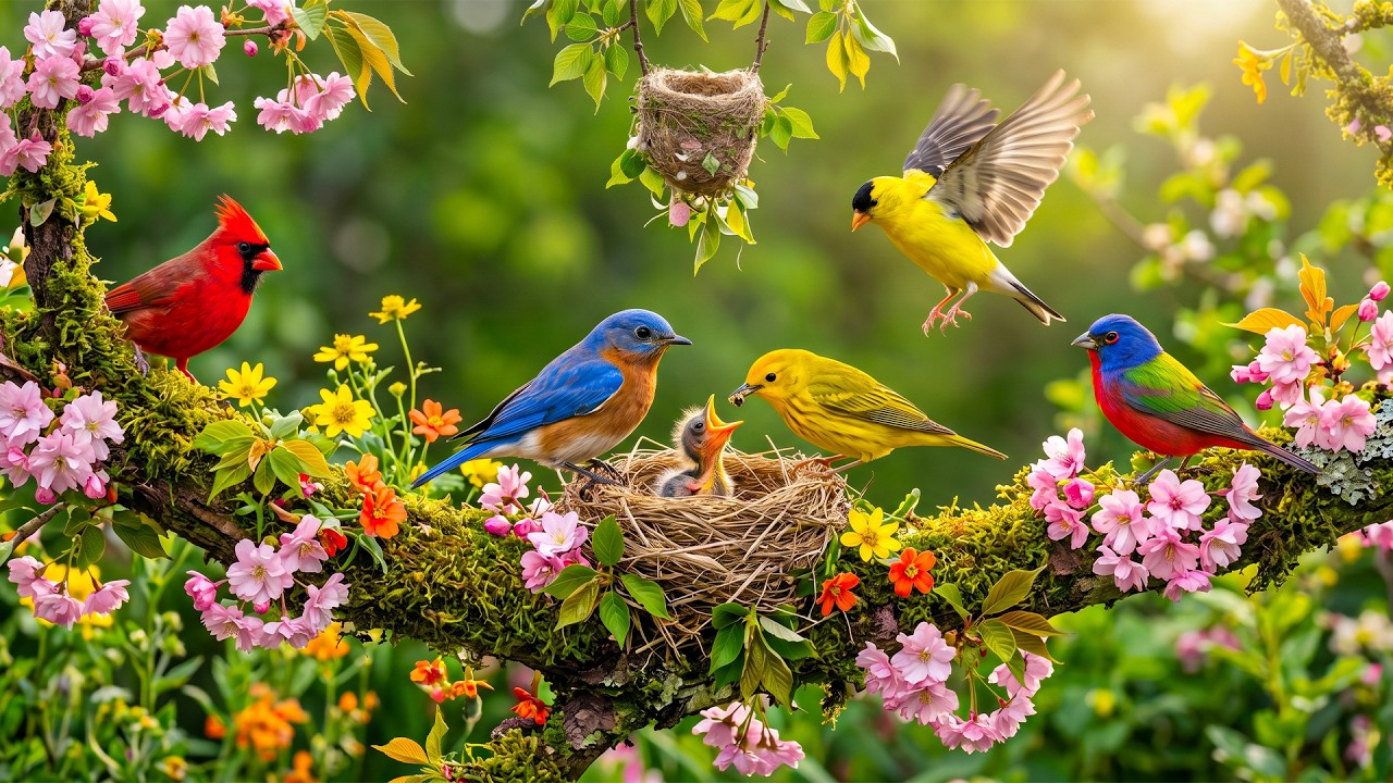Spring Birdsong and Gentle Piano for Sleep and Stress Relief