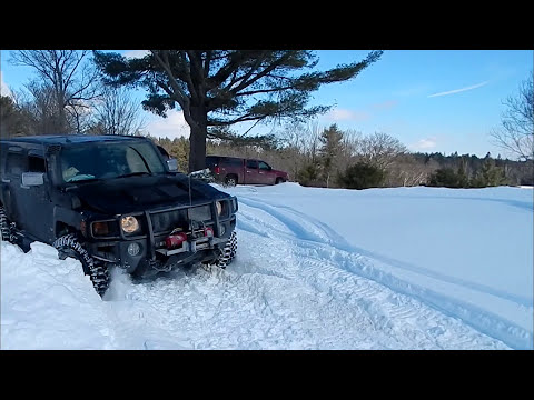 Mickey Thompson Baja MTZ Test in Snow - Hummer H3 Stuck in Snow