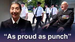 Her Majesty the Queen's State Funeral procession: 16 prison officers marching