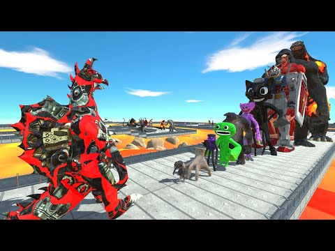 Gigan Kiryu vs Godzilla Burning LAVA DEATH RUN - Animal Revolt Battle Simulator