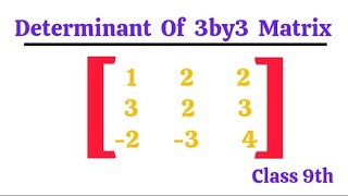 Determinant Of 3by3 Matrix | Grade 9th