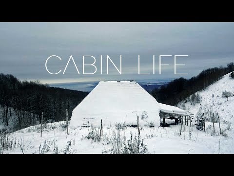 Singur iarna la cabana părăsită - multe urme de urs