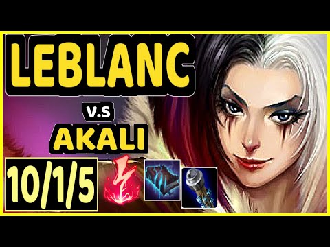 ENVY (LEBLANC) vs AKALI - 10/1/5 KDA MID CHALLENGER GAMEPLAY - BR