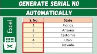 Automatic Serial Number with Auto Adjust setting #excel #exceltips #exceltutorial #tips