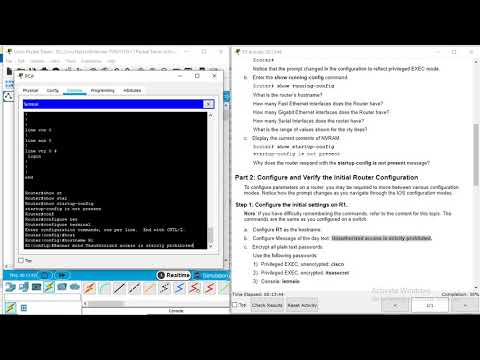 Packet Tracer -  Configure Initial Router Settings PJK4