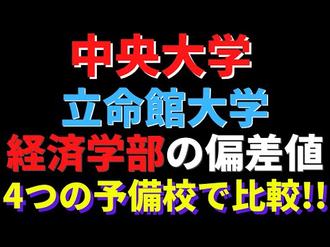 経営学科 中央大学と立命館大学の経済学部の偏差値。どっちが難しい？【MARCH 2022年】
