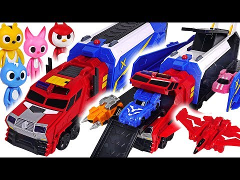 Miniforce X Commando X Carrier 3 mode transform! Defeat the dinosaur and villain! #DuDuPopTOY