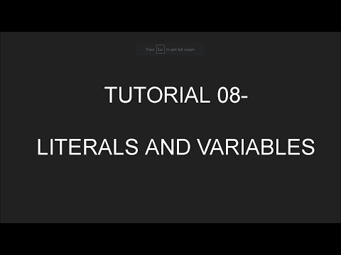 Java Programming Tutorial 08 Java Literals And Variables In English