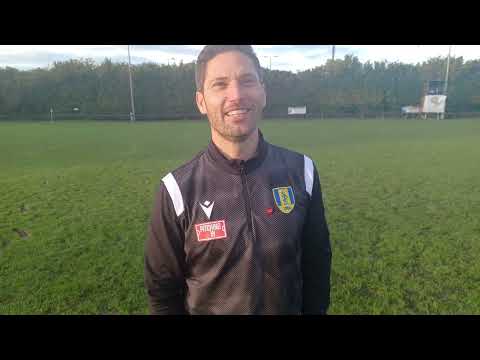 Ian Richards talks after the 2-0 win over Carlton Town