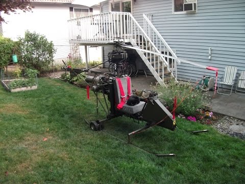 Turbine home built helicopter test at 80% RPM with lift
