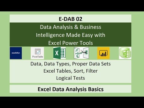 Free Excel Data Analysis Basics Course at YouTube E DAB
