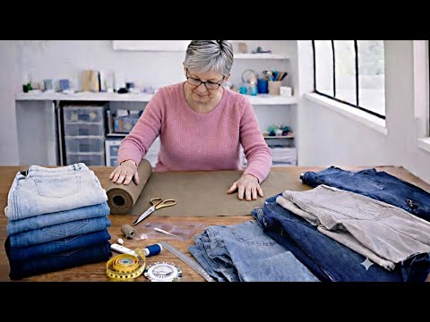 Don't throw away your old jeans ✂ The magic of curved lines without a pattern!