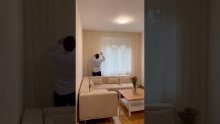 M Track Ceiling Hang Curtains/ No pelmet required/ long Curtain/Shearer Curtain and Blackout Curtain