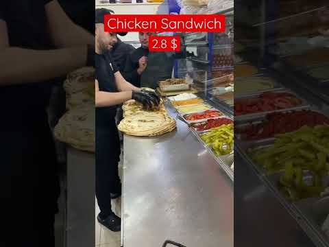 Lebanese Chicken Sandwich Only 2.8$ 😋 #lebanon #beirut #lebanesecuisine #lebanesefood #travel #vlog