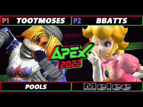 Apex 2022 - TootMoses (Sheik) Vs. Bbatts (Peach) SSBM Melee Tournament
