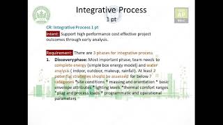 LEED Integrative process , v4 LEED AP BD+C, Green Associate