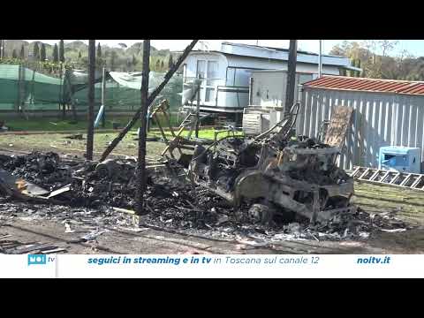 Caravan a fuoco all’alba: 50enne ustionato