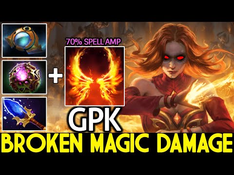 GPK [Lina] Broken Magic Damage with 70% Spell AMP Dota 2