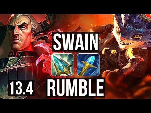 SWAIN vs RUMBLE (MID) | 4/0/8, 3.1M mastery, 1100+ games | KR Diamond | 13.4