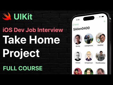 iOS Dev Interview Prep - Take Home Project - UIKit - Programmatic UI - FULL COURSE thumbnail