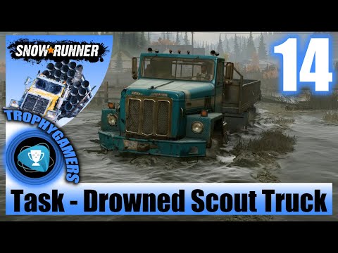 SnowRunner - Drowned Scout Truck Task - International Paystar 5070 Offroad Gameplay Walkthrough 14