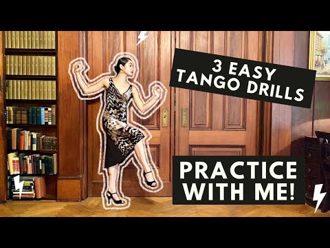 Tango drills- Practice with me! Three easy Argentine tango drills practice session- dance with me!