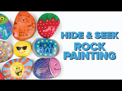 Hide & Seek Rock Painting Kit/Ensemble de Roches a Decorer Cache et Trouve