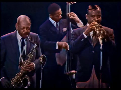 Coleman Hawkins & Harry Edison Quartet,  Wembley Town Hall, London, October 1964 (colorized)