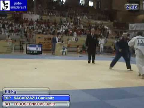Judo 2009 Koper: Sagarzazu (ESP) - Fedoseenkovs (LAT) [-66kg].