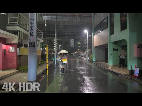 [ASMR] Rainy Night Walk in Shinjuku Tokyo｜Umbrella Sounds (No Talking) | Japan | 4K/HDR