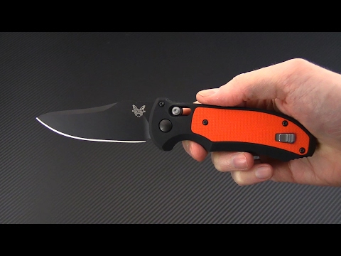 Benchmade 9170bk Org Auto Triage Orange Handle Black Blade