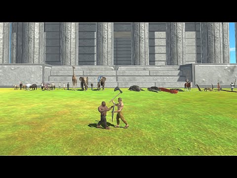 MODERN HUMANS + MODERN MAMMALS VS ANCIENT HUMANS + REPTILES - Animal Revolt Battle Simulator